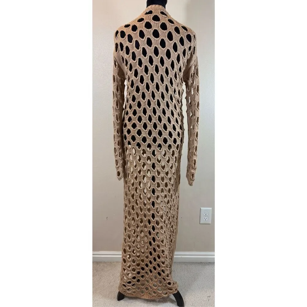 NWOT NA-KD Hole Knitted Maxi Dress Beach Cover-up Women’s Medium